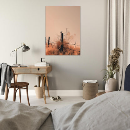 Bird on a fence poster - Sillystroke