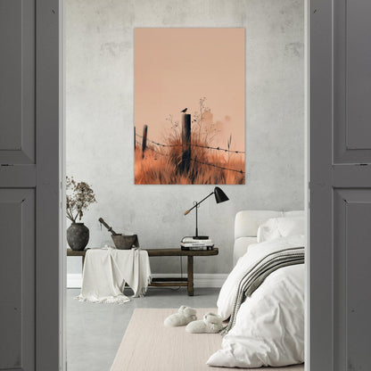 Bird on a fence poster - Sillystroke