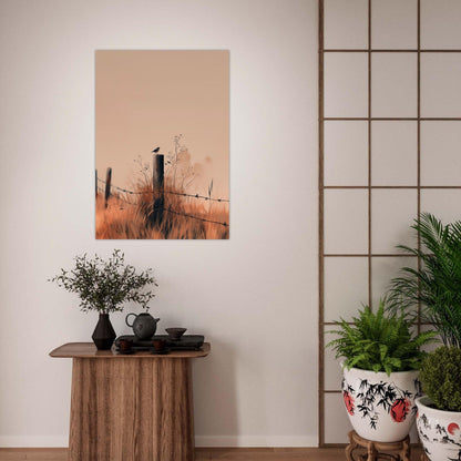 Bird on a fence poster - Sillystroke