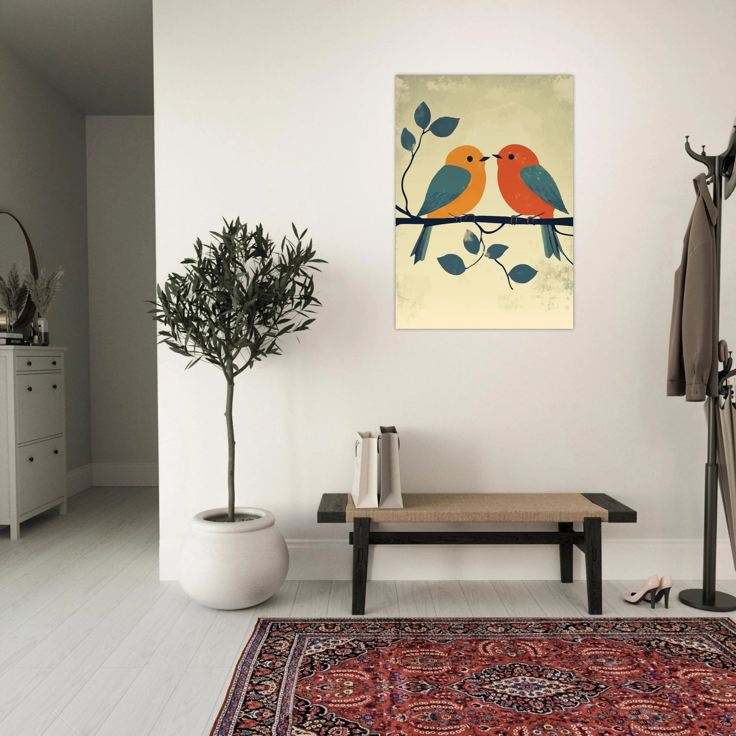 Birds on a branch poster - Sillystroke