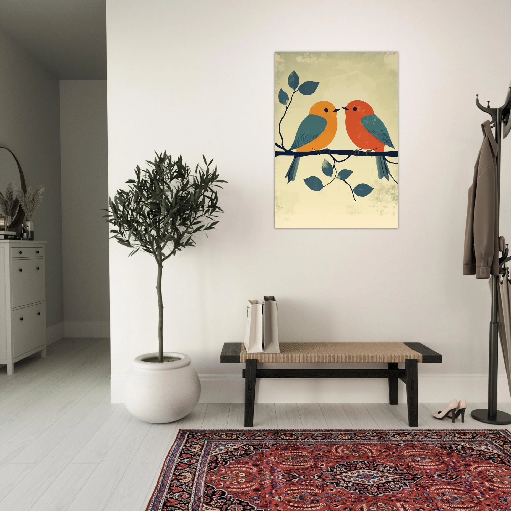 Birds on a branch poster - Sillystroke