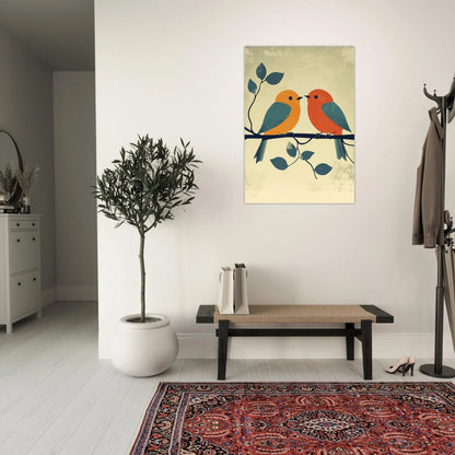 Birds on a branch poster - Sillystroke