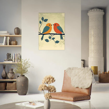 Birds on a branch poster - Sillystroke