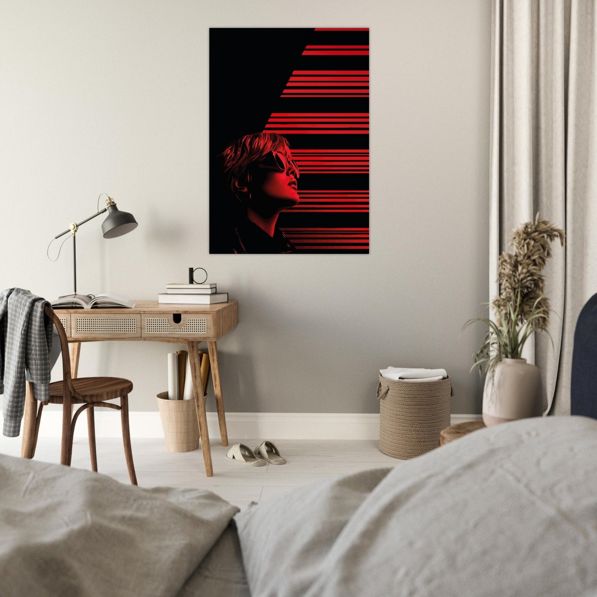 Black and red striped woman poster - Sillystroke