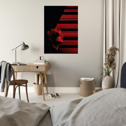 Black and red striped woman poster - Sillystroke