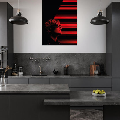 Black and red striped woman poster - Sillystroke