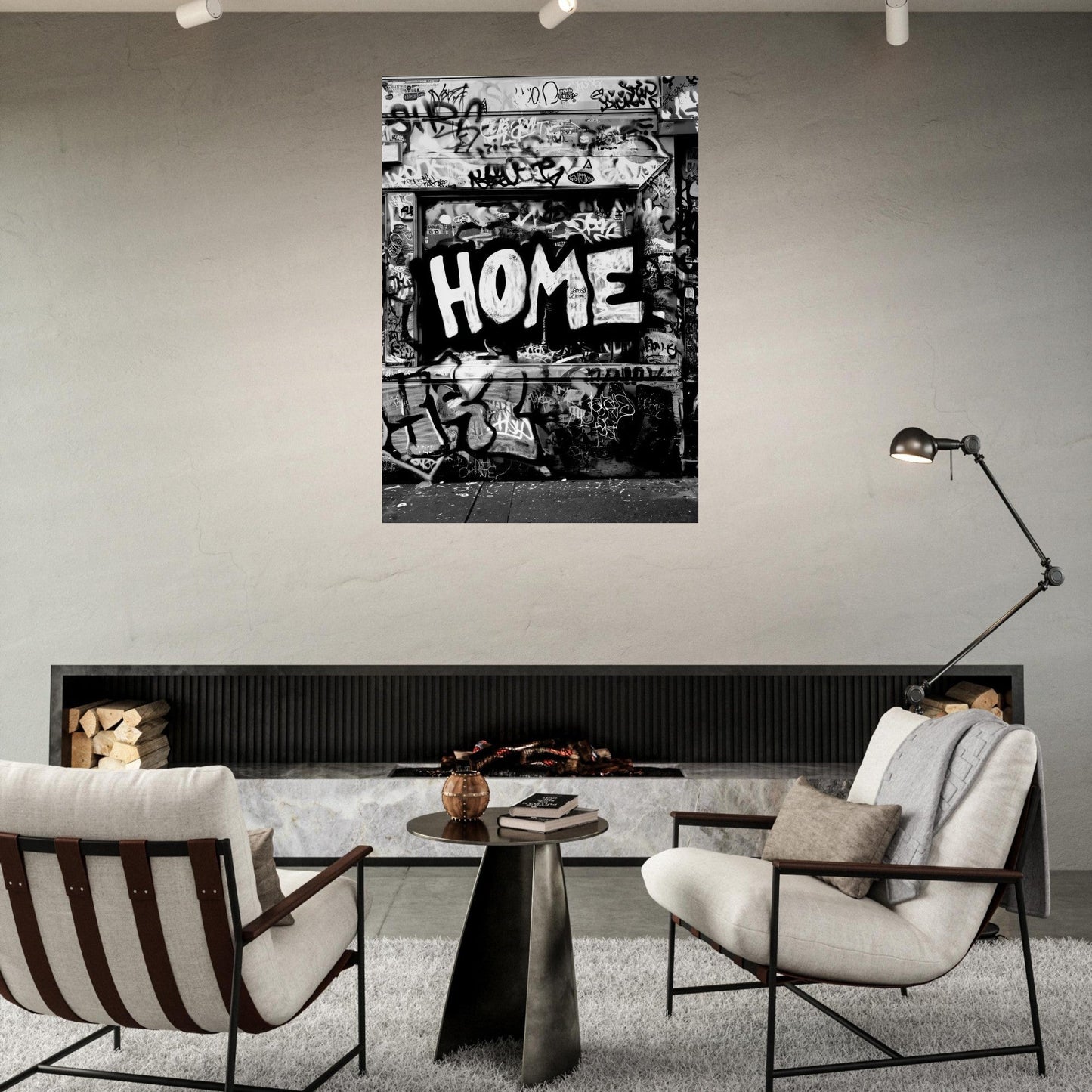 Black and White Graffiti Wall Art Poster - Sillystroke