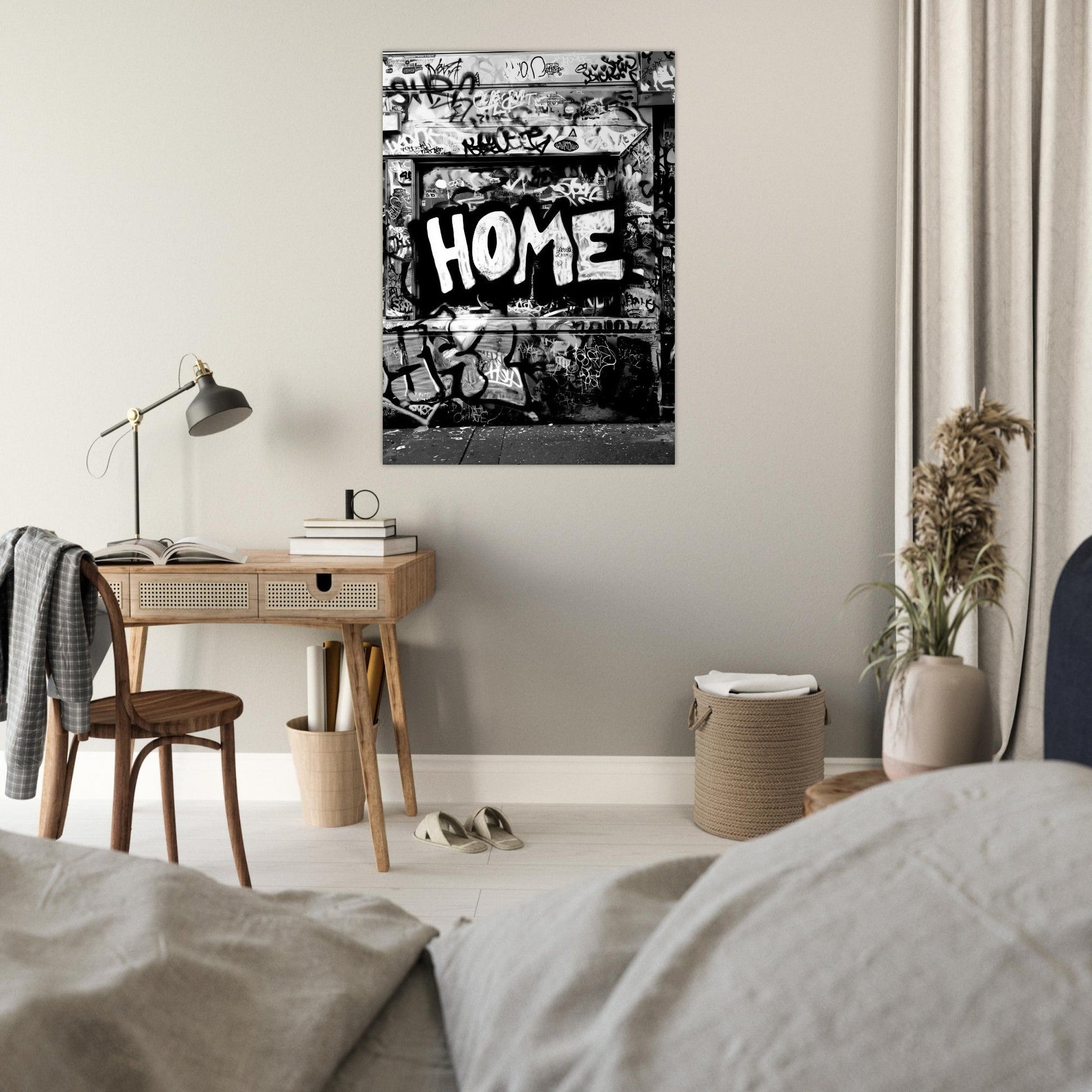 Black and White Graffiti Wall Art Poster - Sillystroke