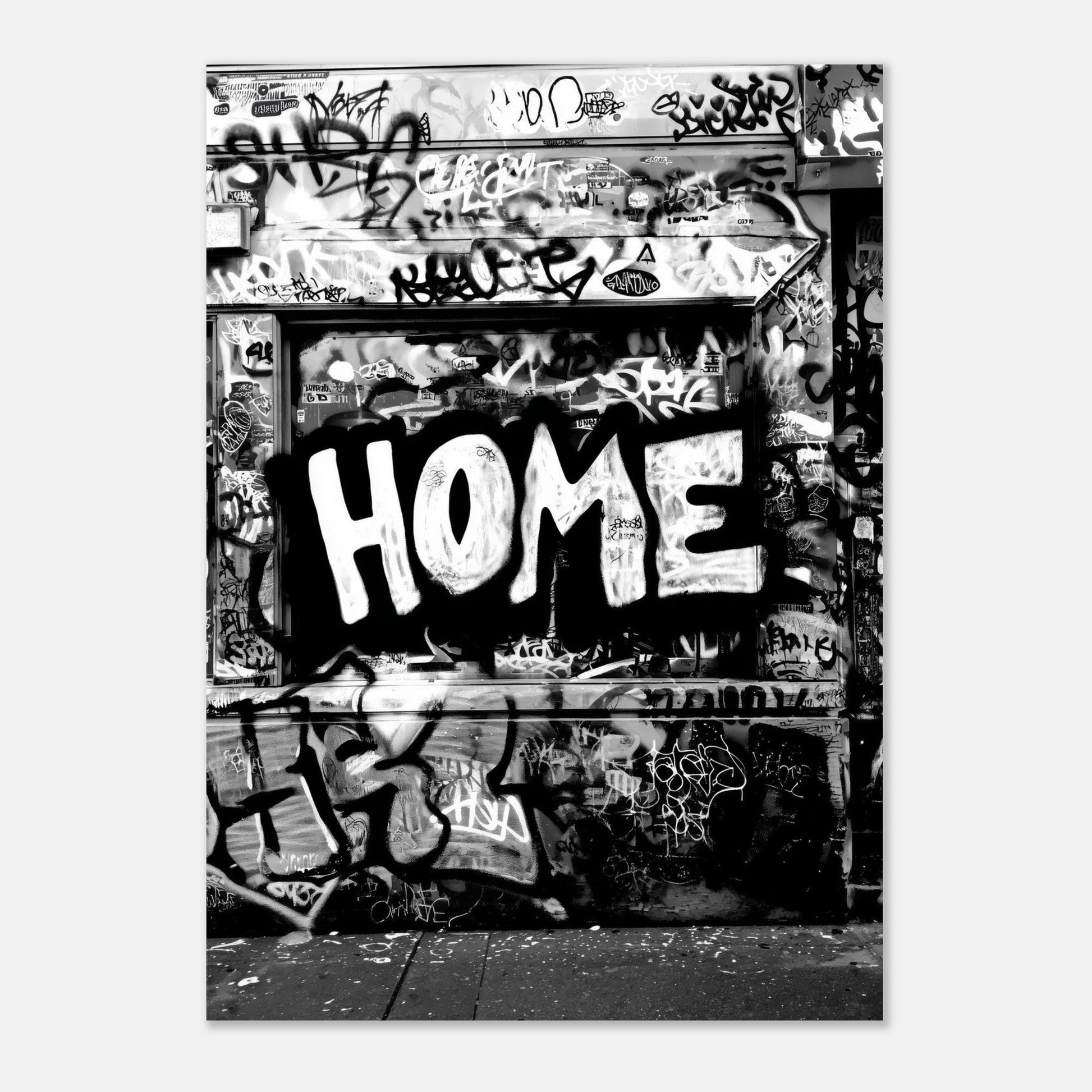 Black and White Graffiti Wall Art Poster - Sillystroke