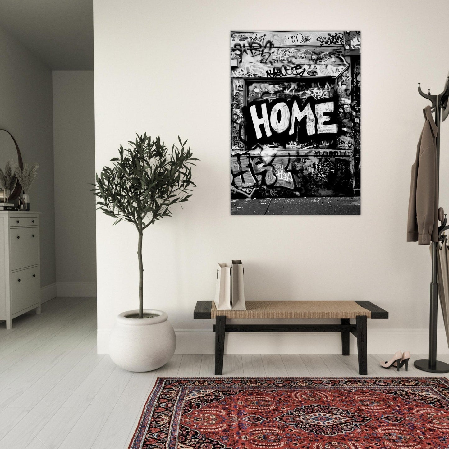 Black and White Graffiti Wall Art Poster - Sillystroke