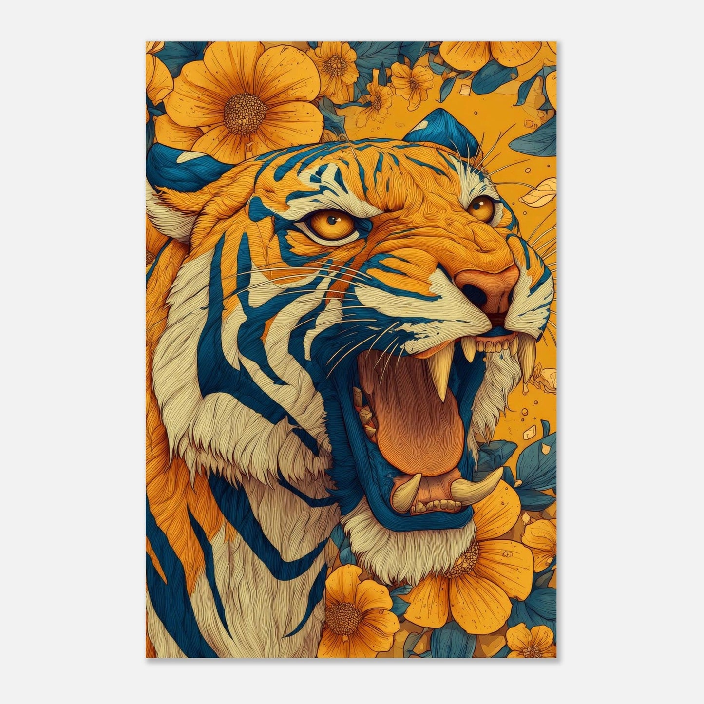Blooming Tiger Poster - Sillystroke