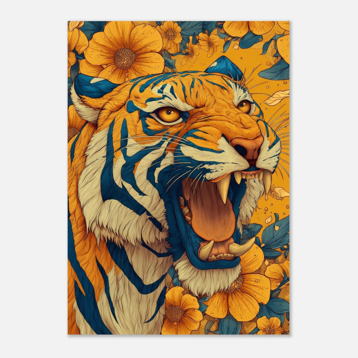 Blooming Tiger Poster - Sillystroke