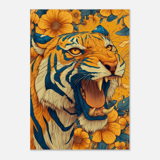 Blooming Tiger Poster - Sillystroke
