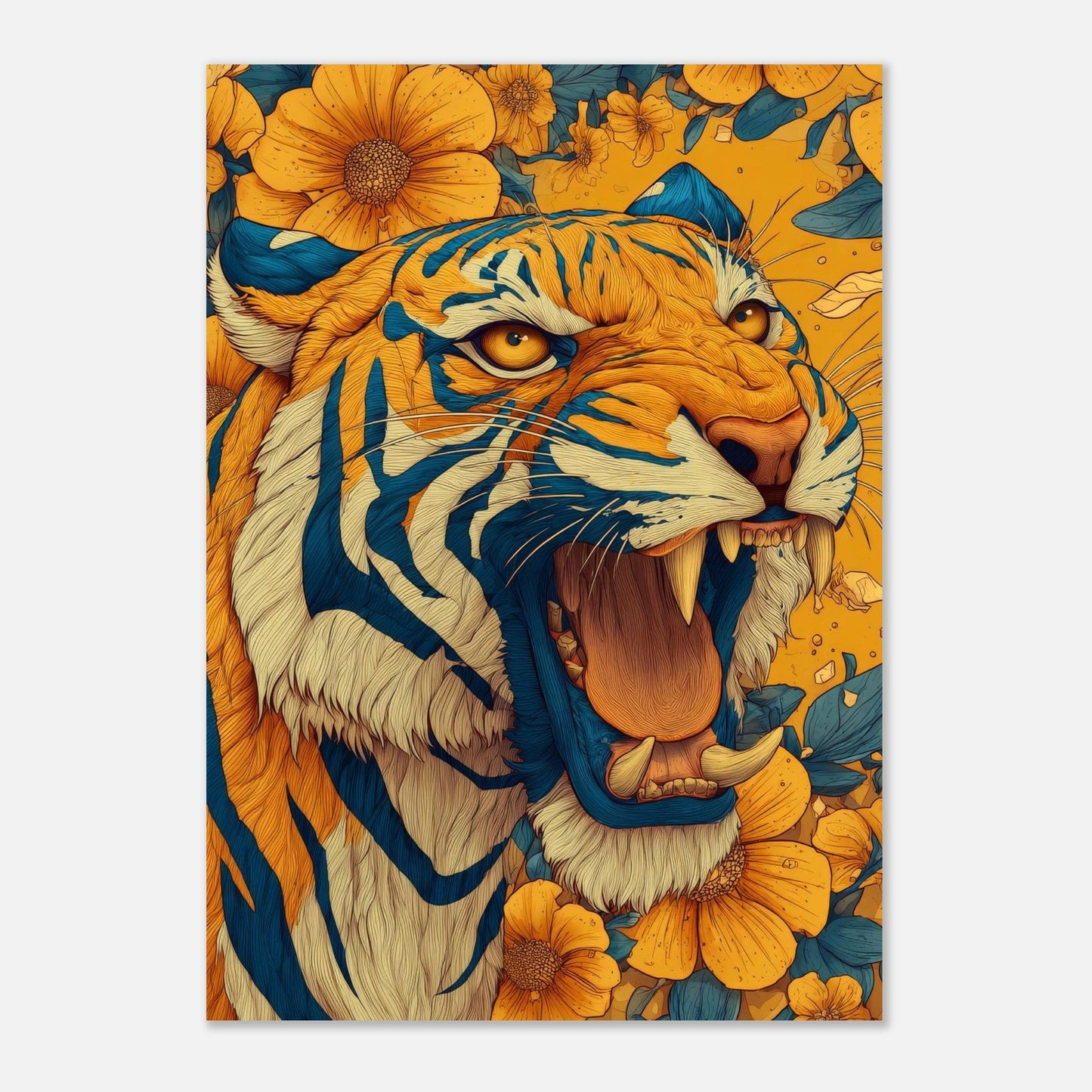 Blooming Tiger Poster - Sillystroke