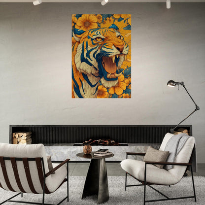Blooming Tiger Poster - Sillystroke