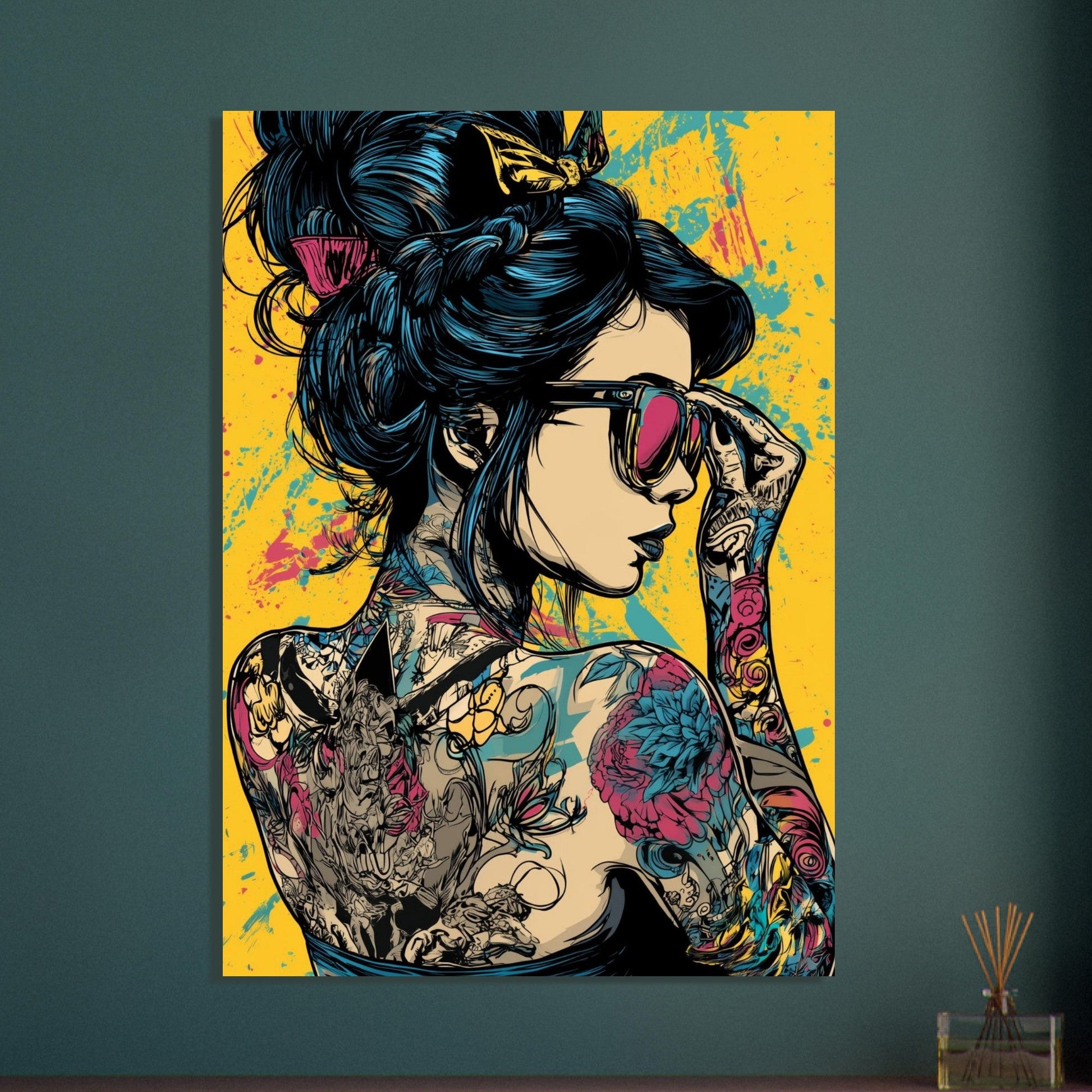 Bold Comic Pop Art Tattoo Woman Poster - Sillystroke