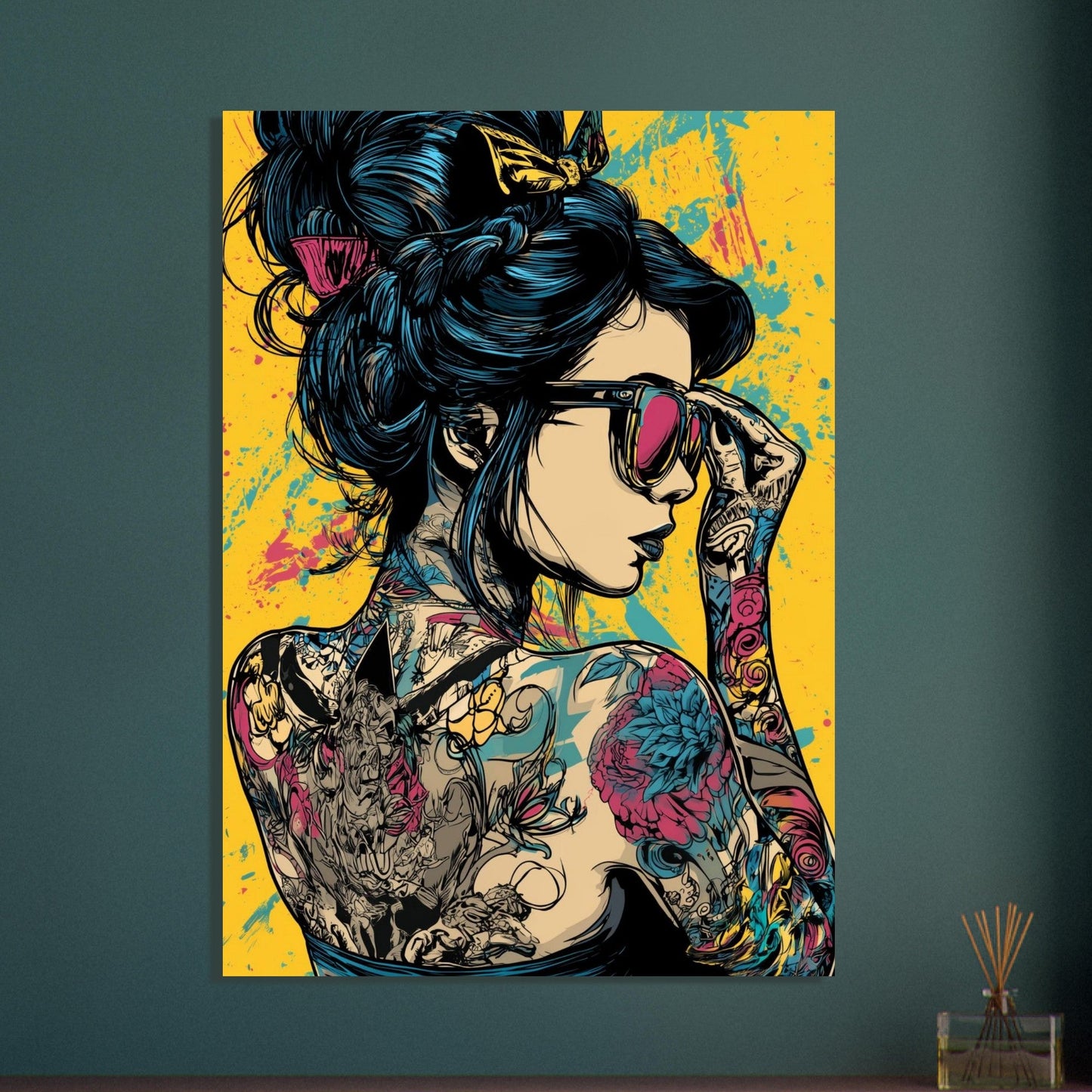 Bold Comic Pop Art Tattoo Woman Poster - Sillystroke