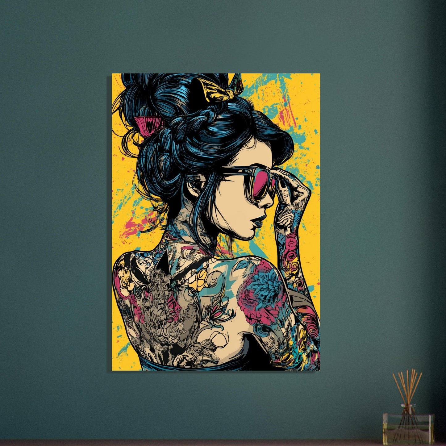 Bold Comic Pop Art Tattoo Woman Poster - Sillystroke
