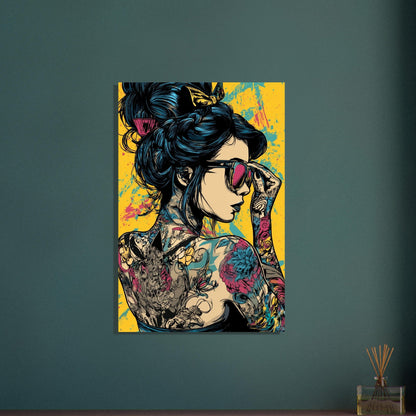 Bold Comic Pop Art Tattoo Woman Poster - Sillystroke