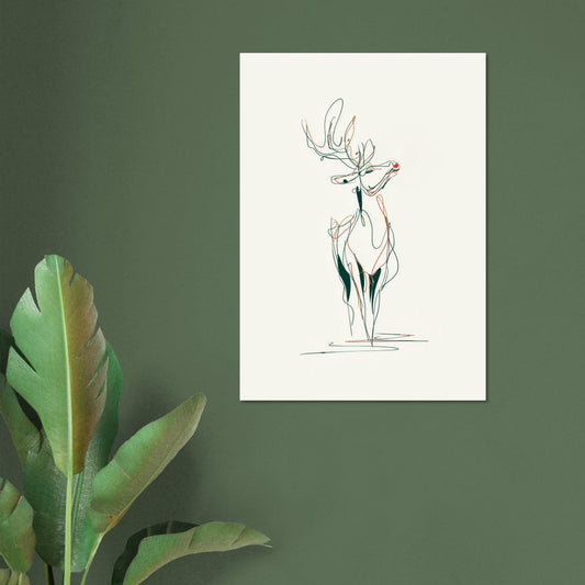 Christmas deer poster - Sillystroke
