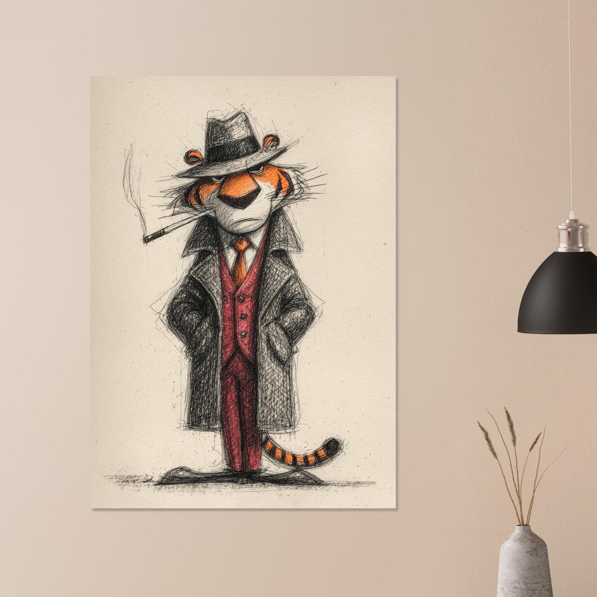 Cigar smoking tiger poster - Sillystroke