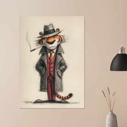 Cigar smoking tiger poster - Sillystroke