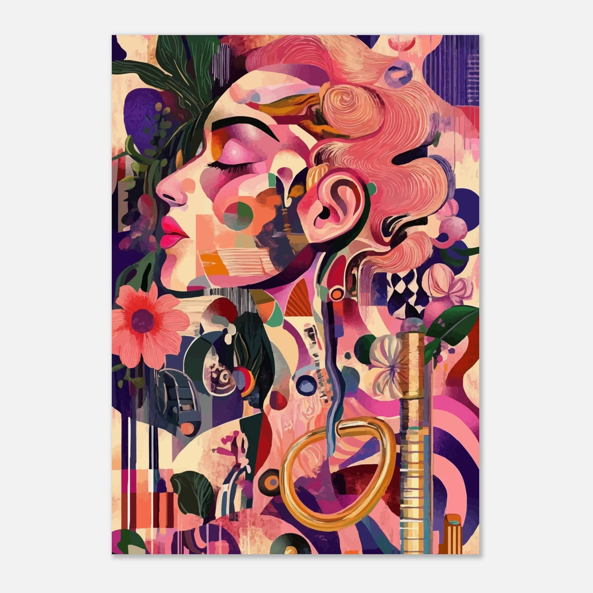 Color frenzy woman Illustration poster - Sillystroke