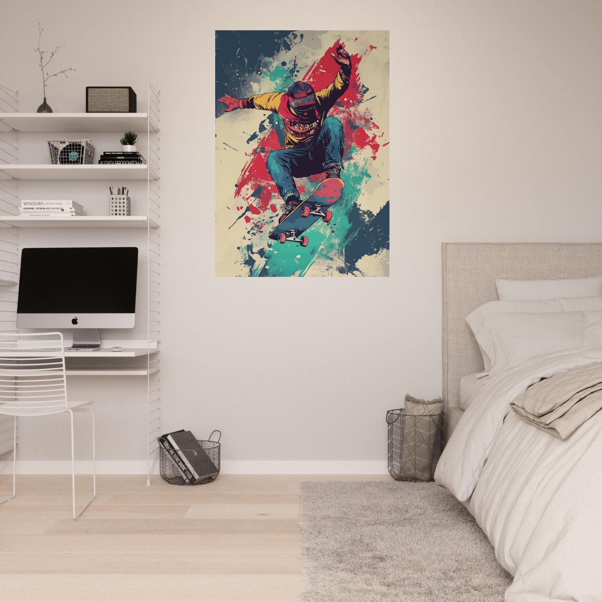 Color splash skateboarding poster - Sillystroke