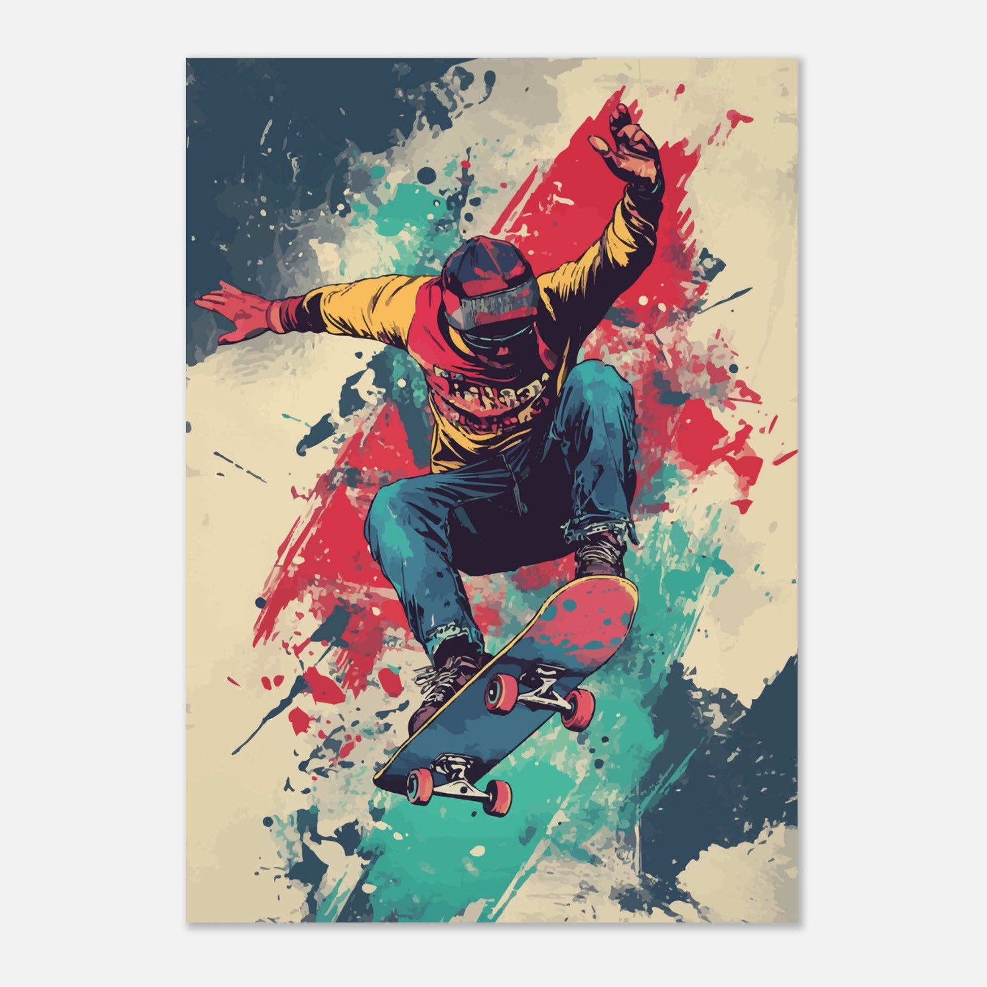 Color splash skateboarding poster - Sillystroke