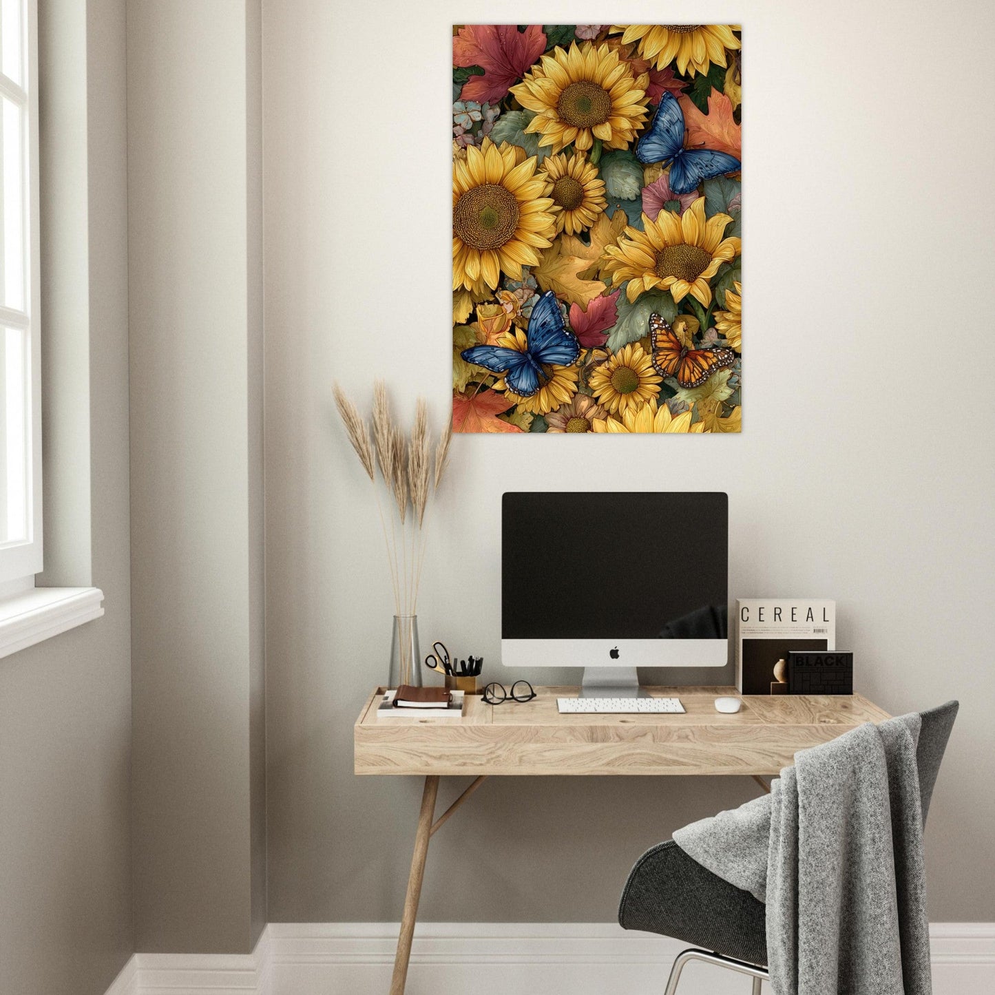 Colorful Flower & Butterflies Poster - Sillystroke