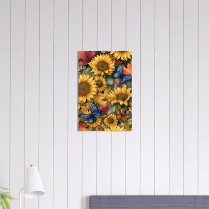 Colorful Flower & Butterflies Poster - Sillystroke