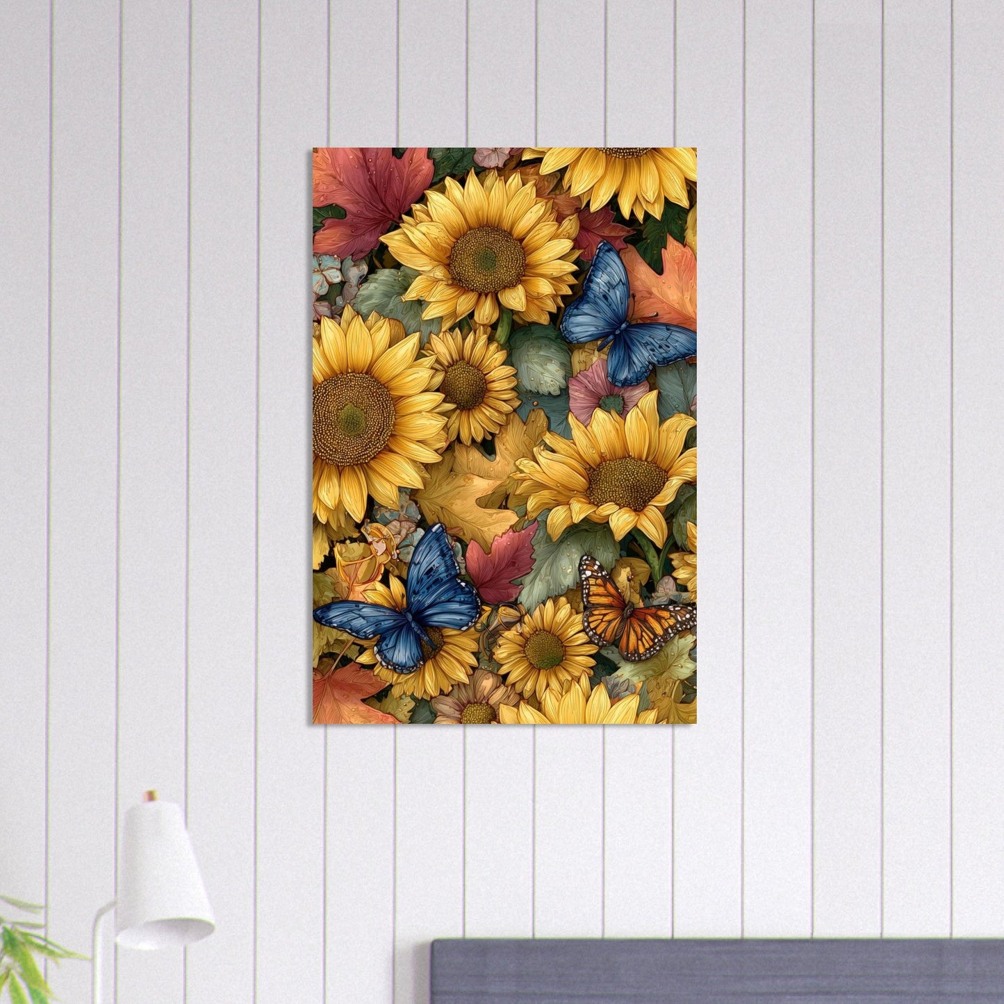 Colorful Flower & Butterflies Poster - Sillystroke
