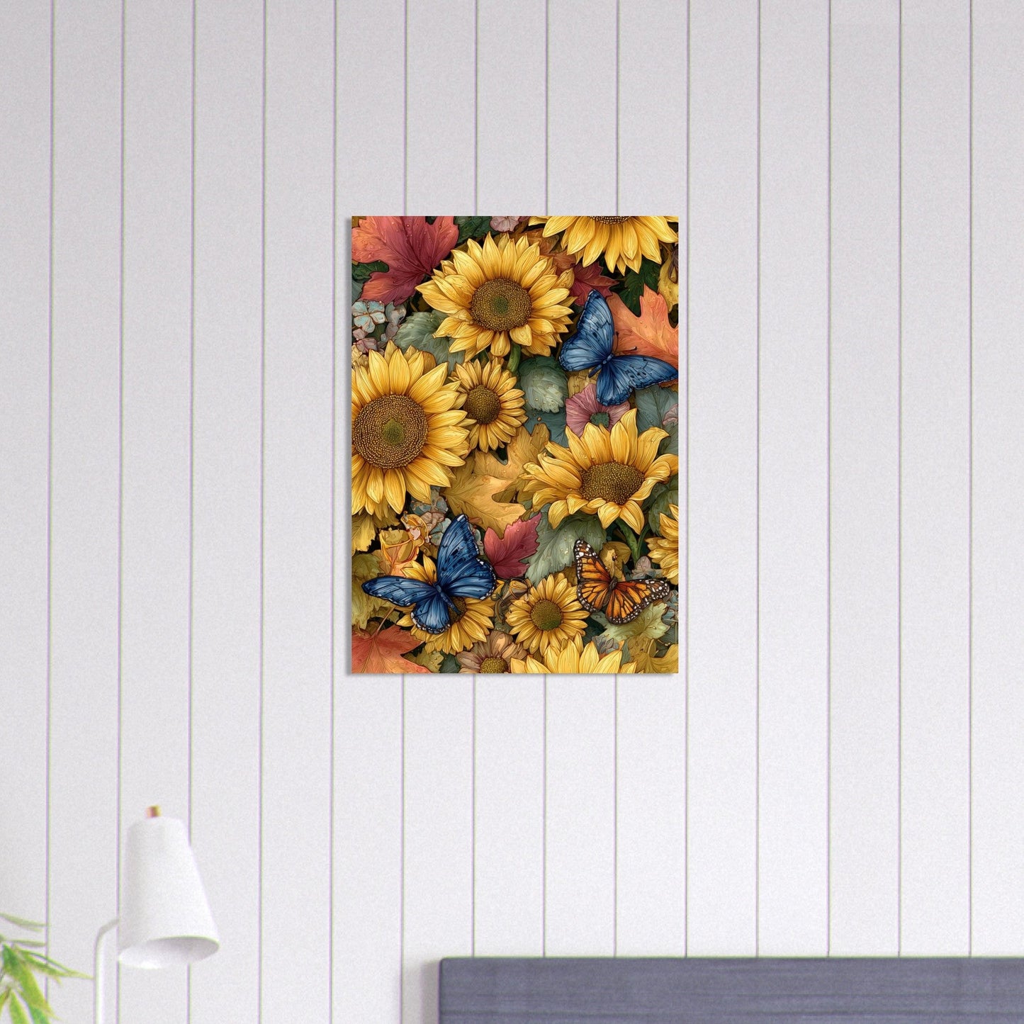 Colorful Flower & Butterflies Poster - Sillystroke