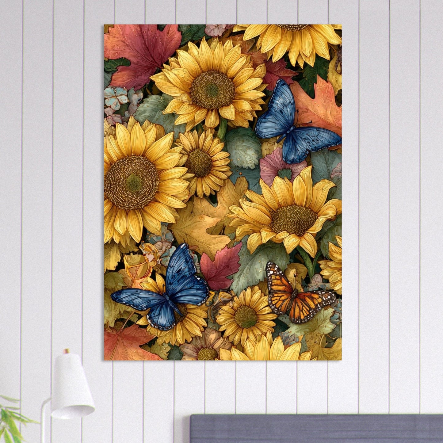 Colorful Flower & Butterflies Poster - Sillystroke