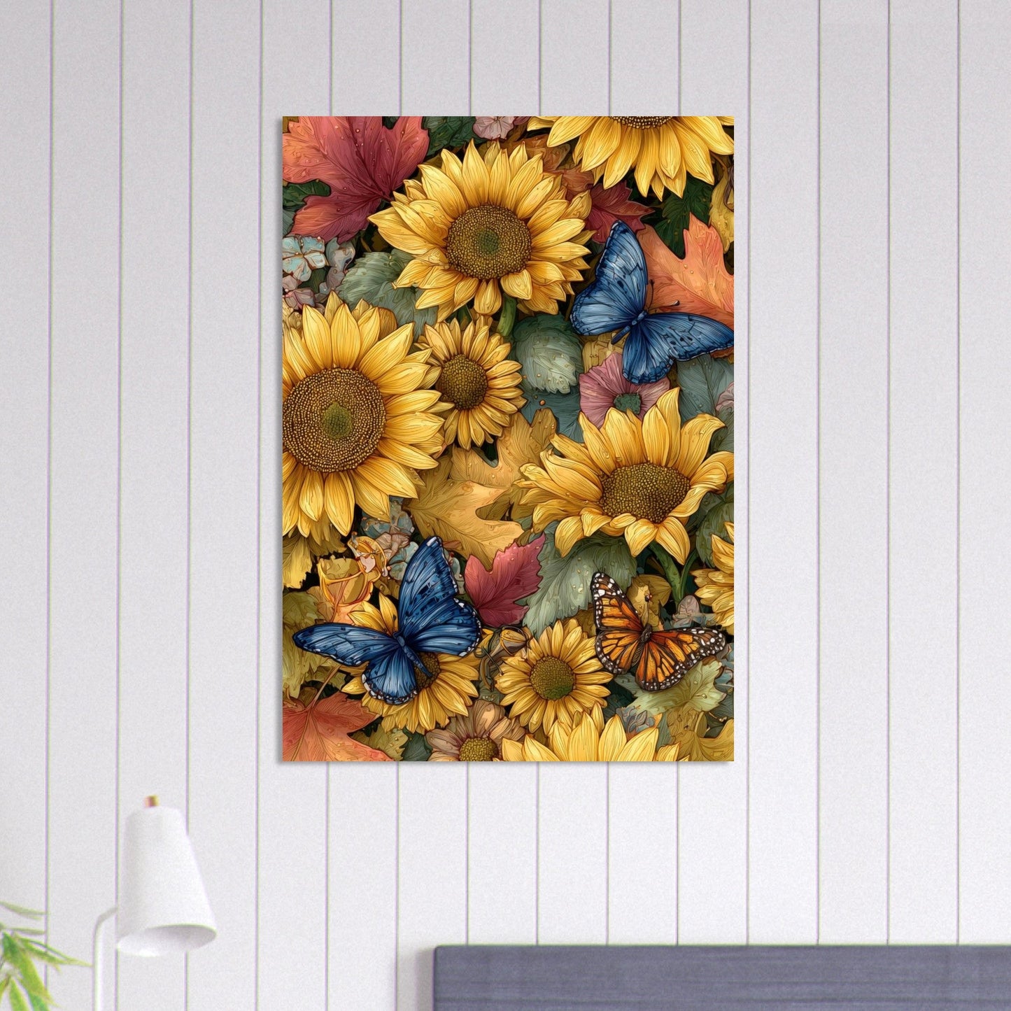 Colorful Flower & Butterflies Poster - Sillystroke