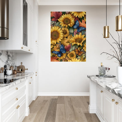 Colorful Flower & Butterflies Poster - Sillystroke