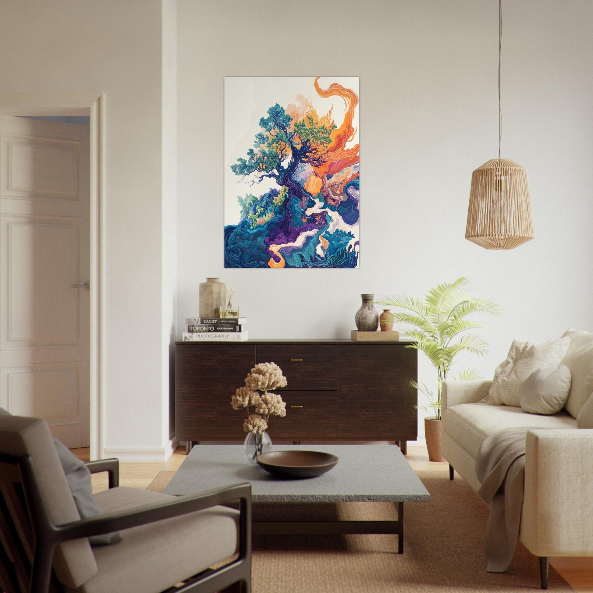 Colorful whimsy tree poster - Sillystroke
