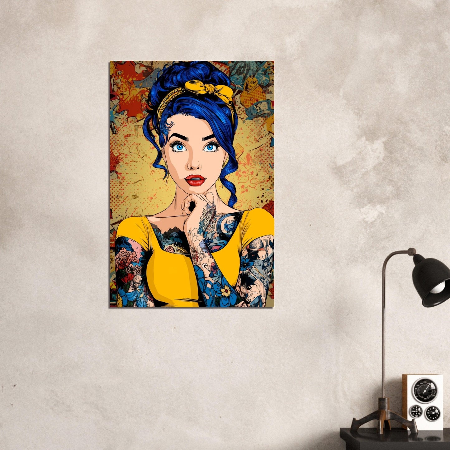Comic Pop Art Tattoo Girl Poster - Sillystroke