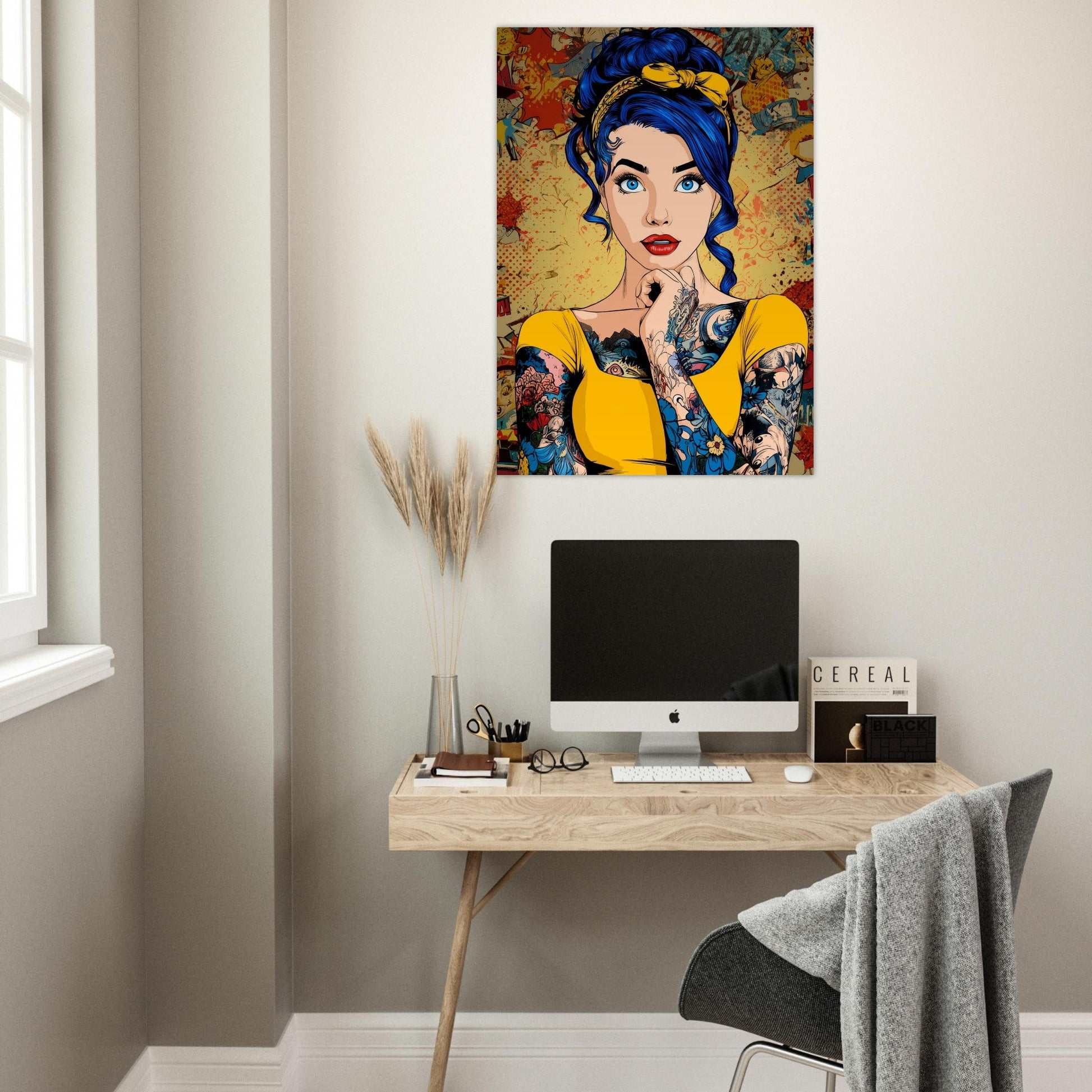 Comic Pop Art Tattoo Girl Poster - Sillystroke