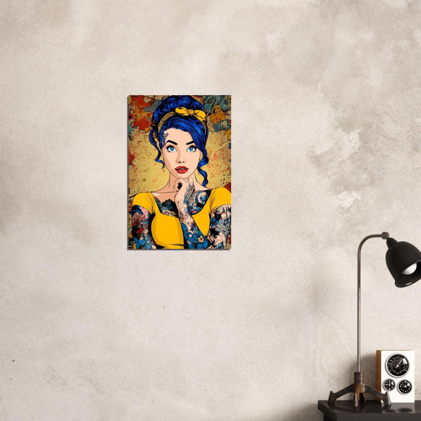 Comic Pop Art Tattoo Girl Poster - Sillystroke