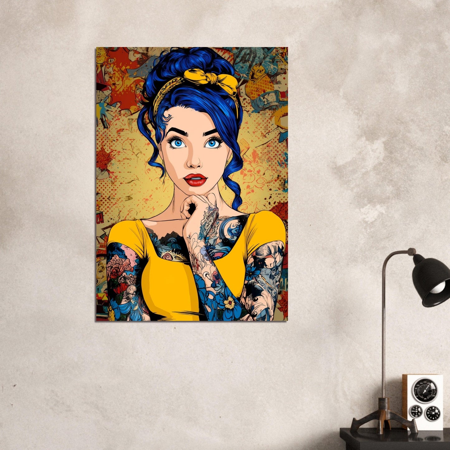 Comic Pop Art Tattoo Girl Poster - Sillystroke