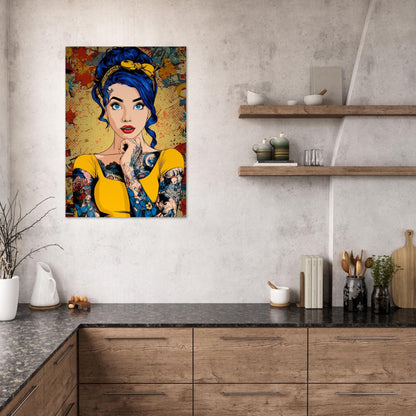 Comic Pop Art Tattoo Girl Poster - Sillystroke