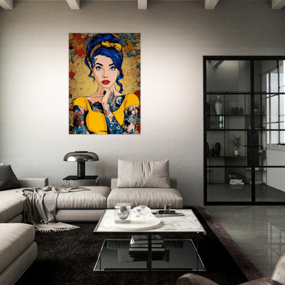 Comic Pop Art Tattoo Girl Poster - Sillystroke