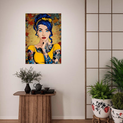 Comic Pop Art Tattoo Girl Poster - Sillystroke