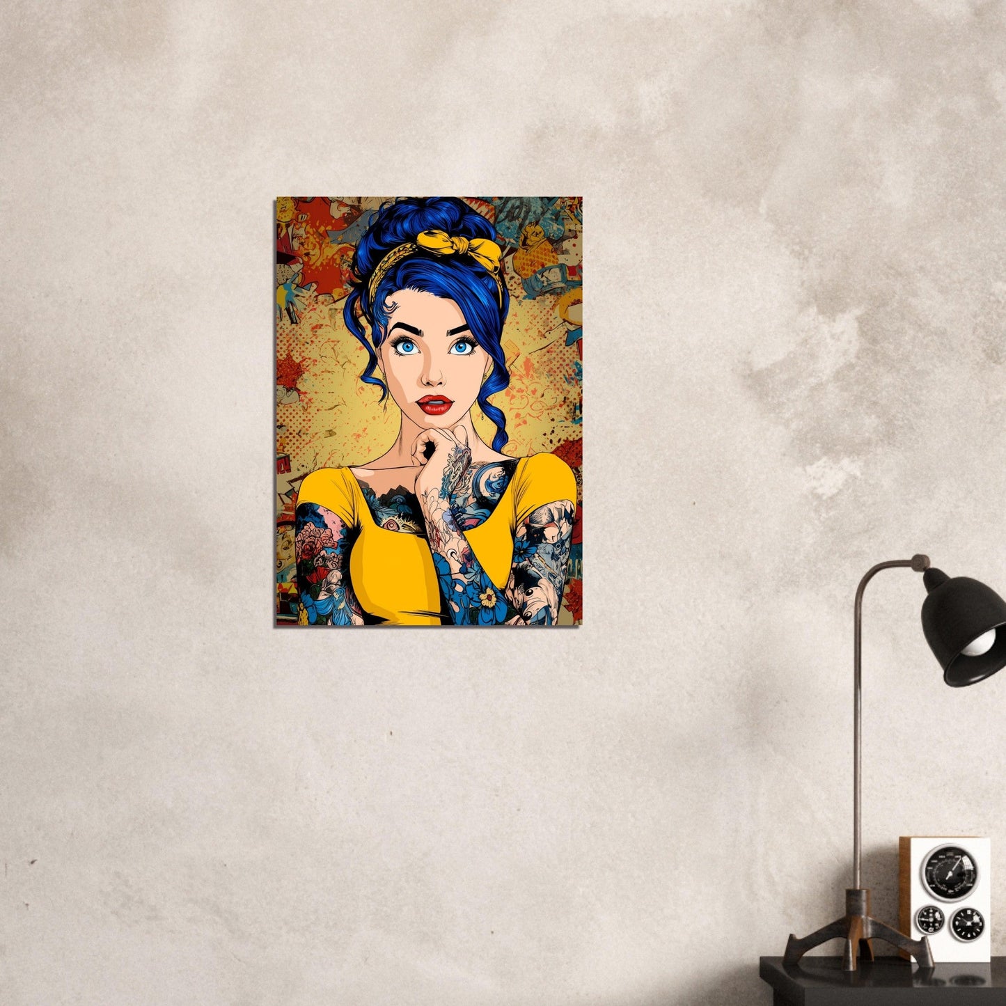 Comic Pop Art Tattoo Girl Poster - Sillystroke