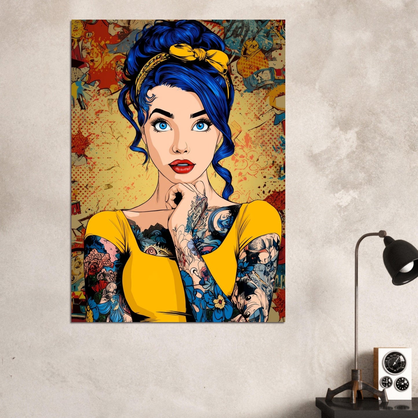 Comic Pop Art Tattoo Girl Poster - Sillystroke