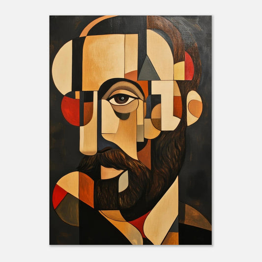 Cubist man portrait poster - Sillystroke