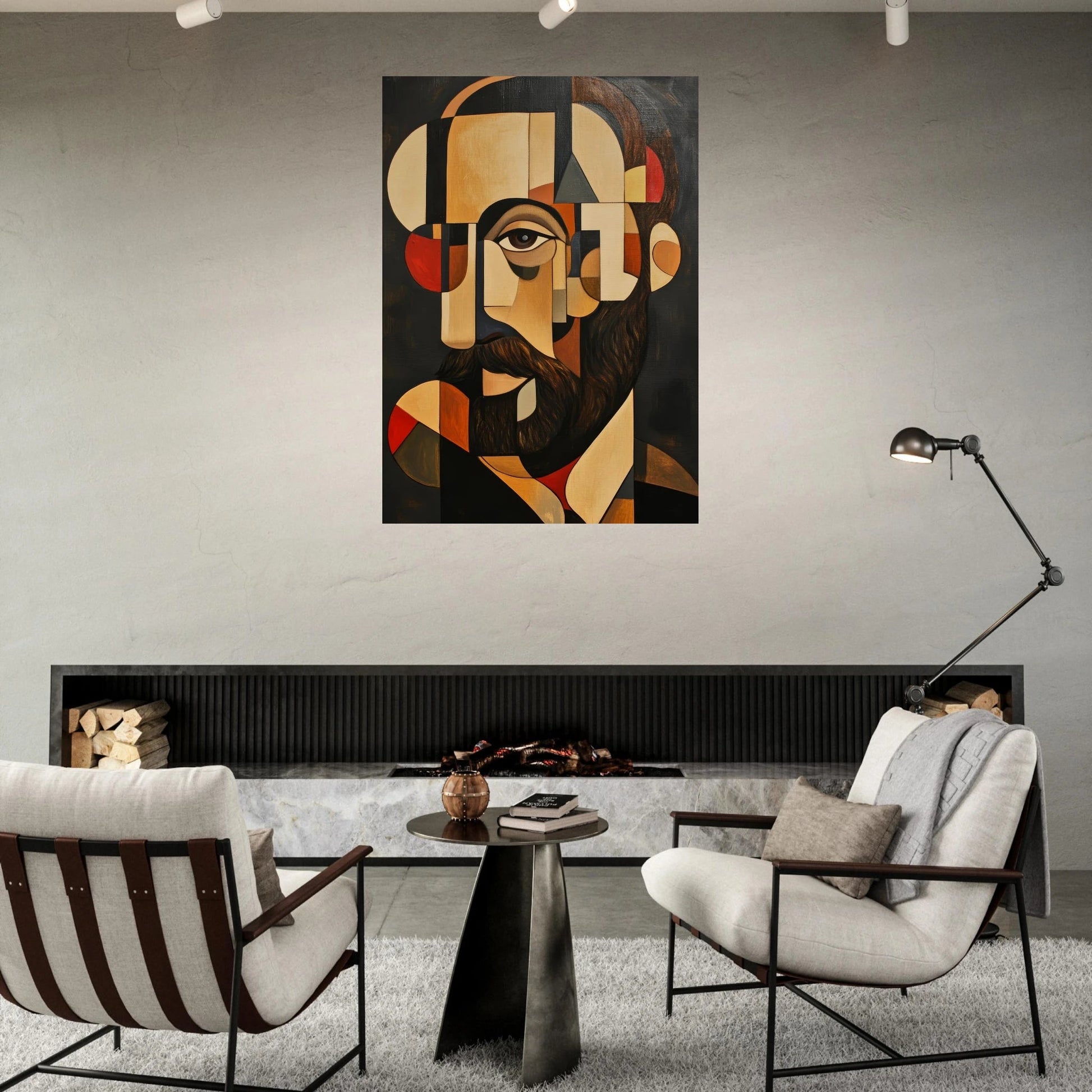 Cubist man portrait poster - Sillystroke