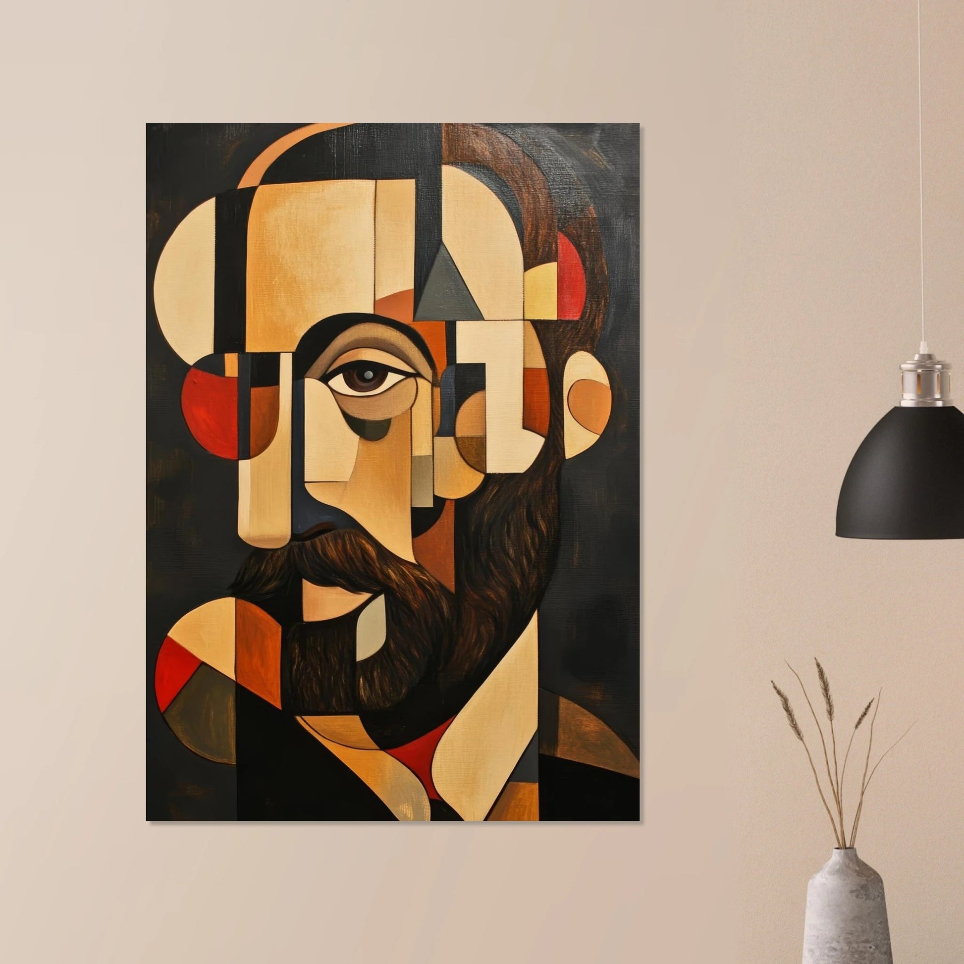 Cubist man portrait poster - Sillystroke