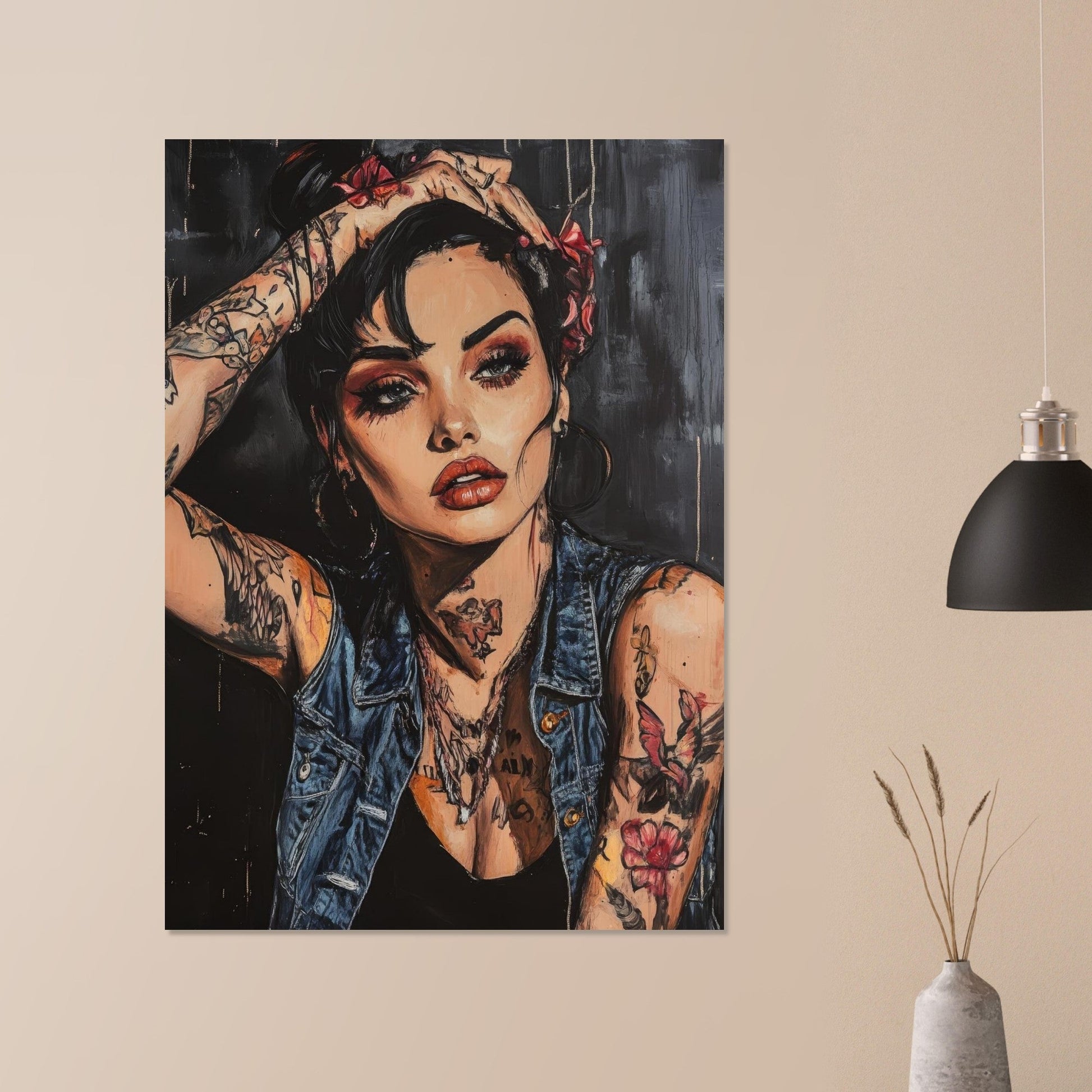 Denim tattooed woman poster - Sillystroke